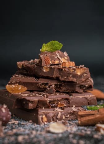 chocolate with nuts and caramel